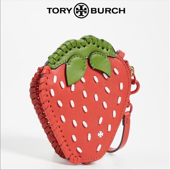 Tory Burch Accessories - Tory Burch Strawberry Coin Pouch and Keychain